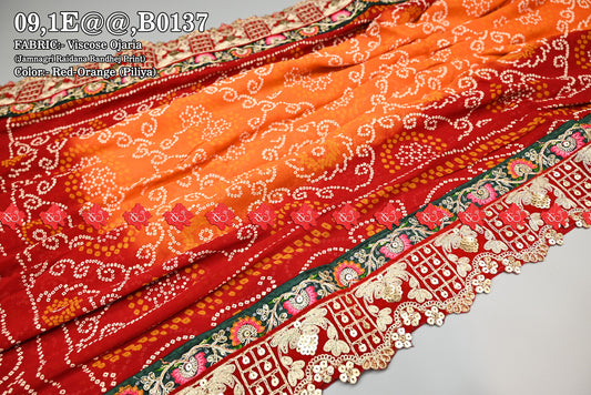 Designer odhna with beautiful lace in viscose ojaria