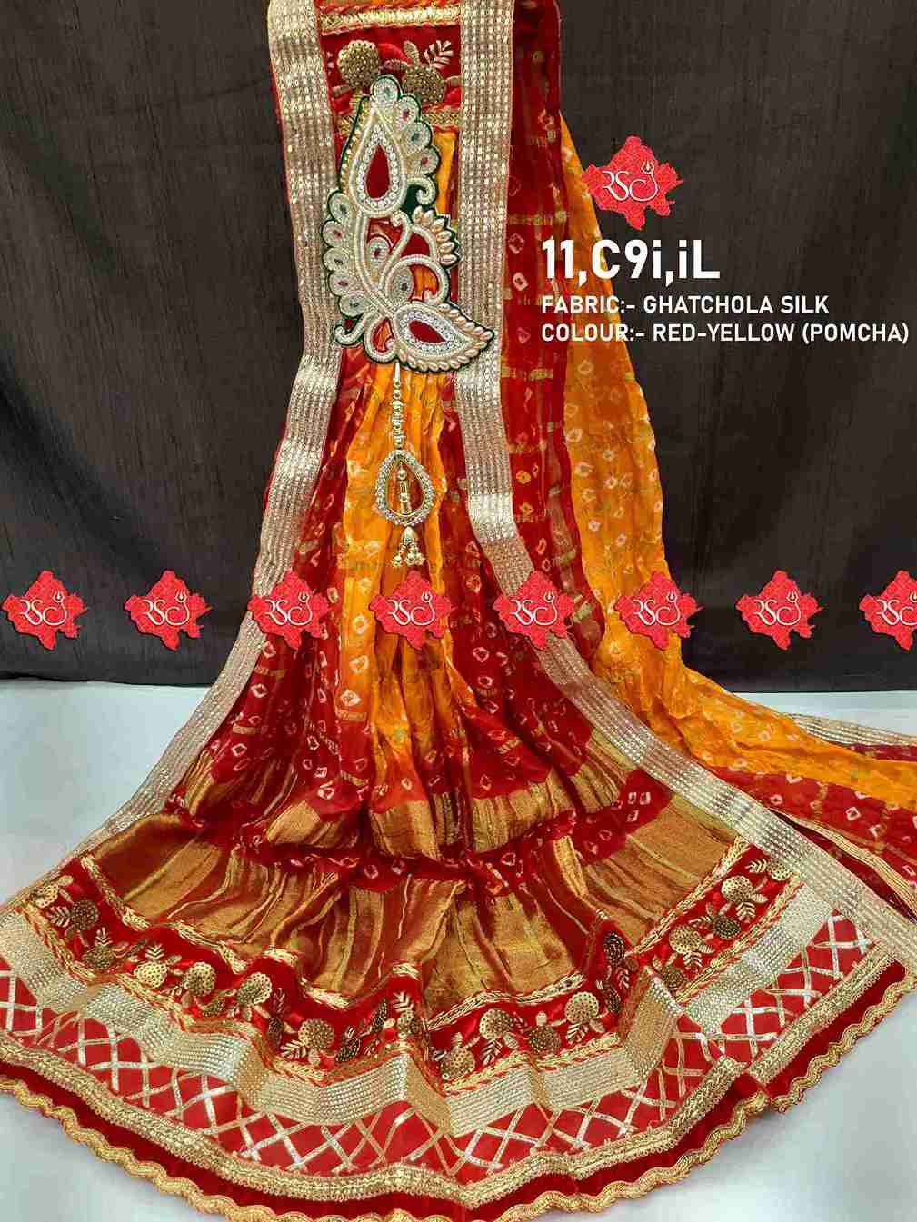 Designer Ghatchola marwari plated ordhna