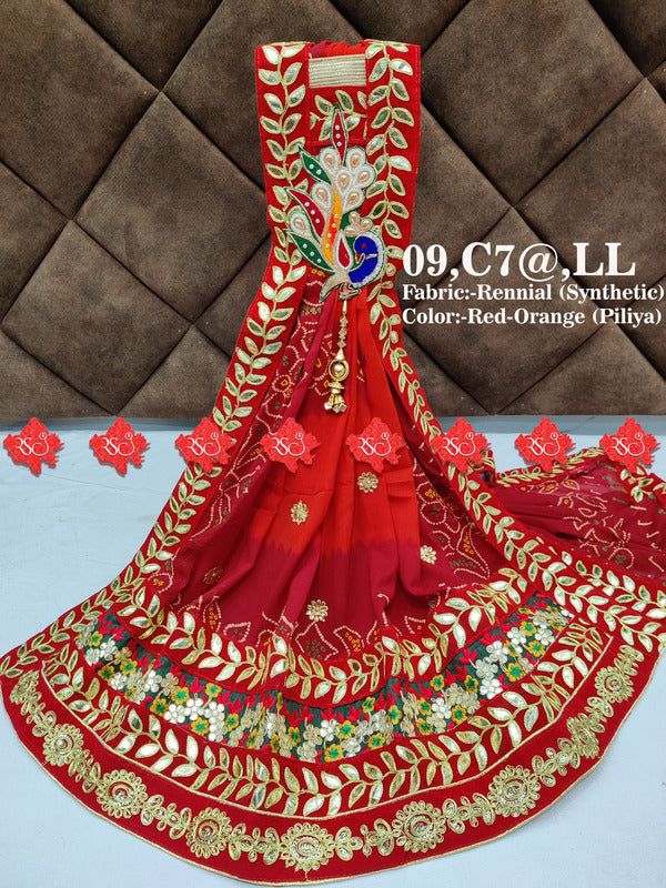 Designer Marwari Odhna With Beautiful Mayur Patch - ranisatiyacreation