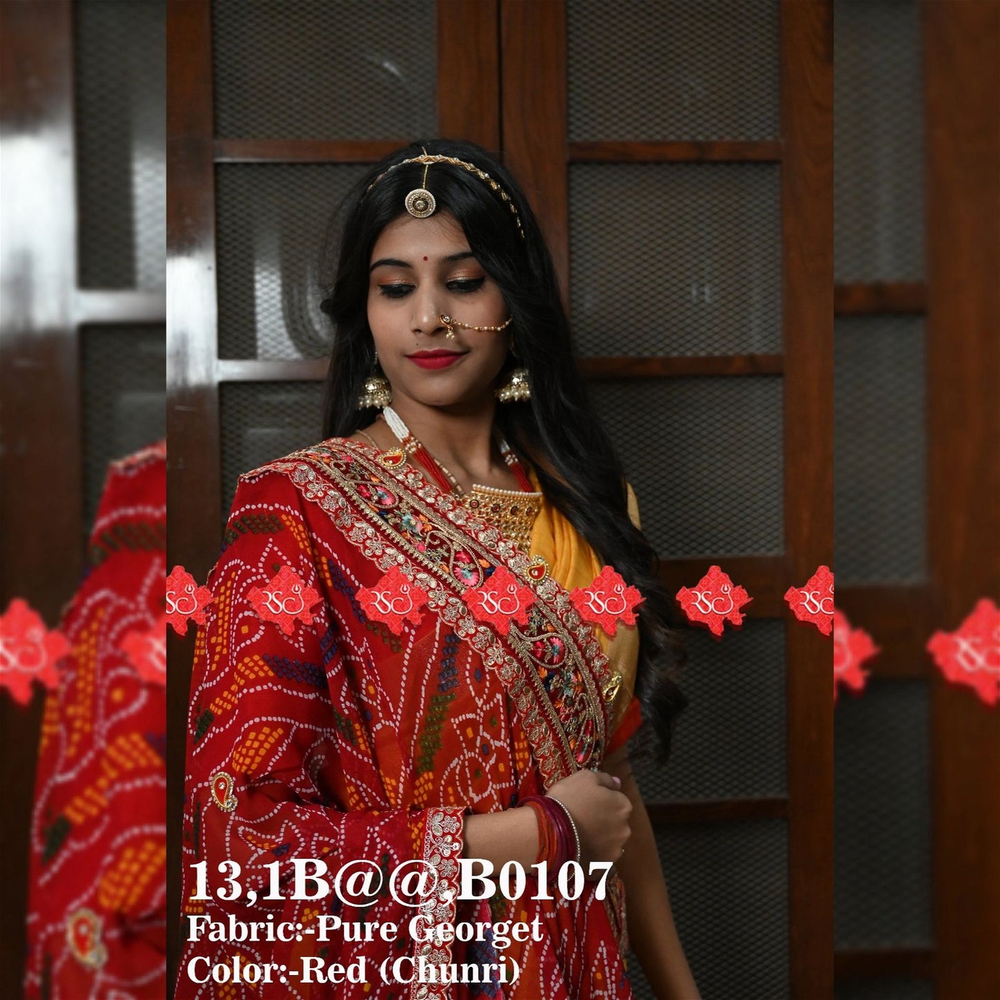 Latest Bandhej Pure Georget marwari odhna in traditional style - ranisatiyacreation