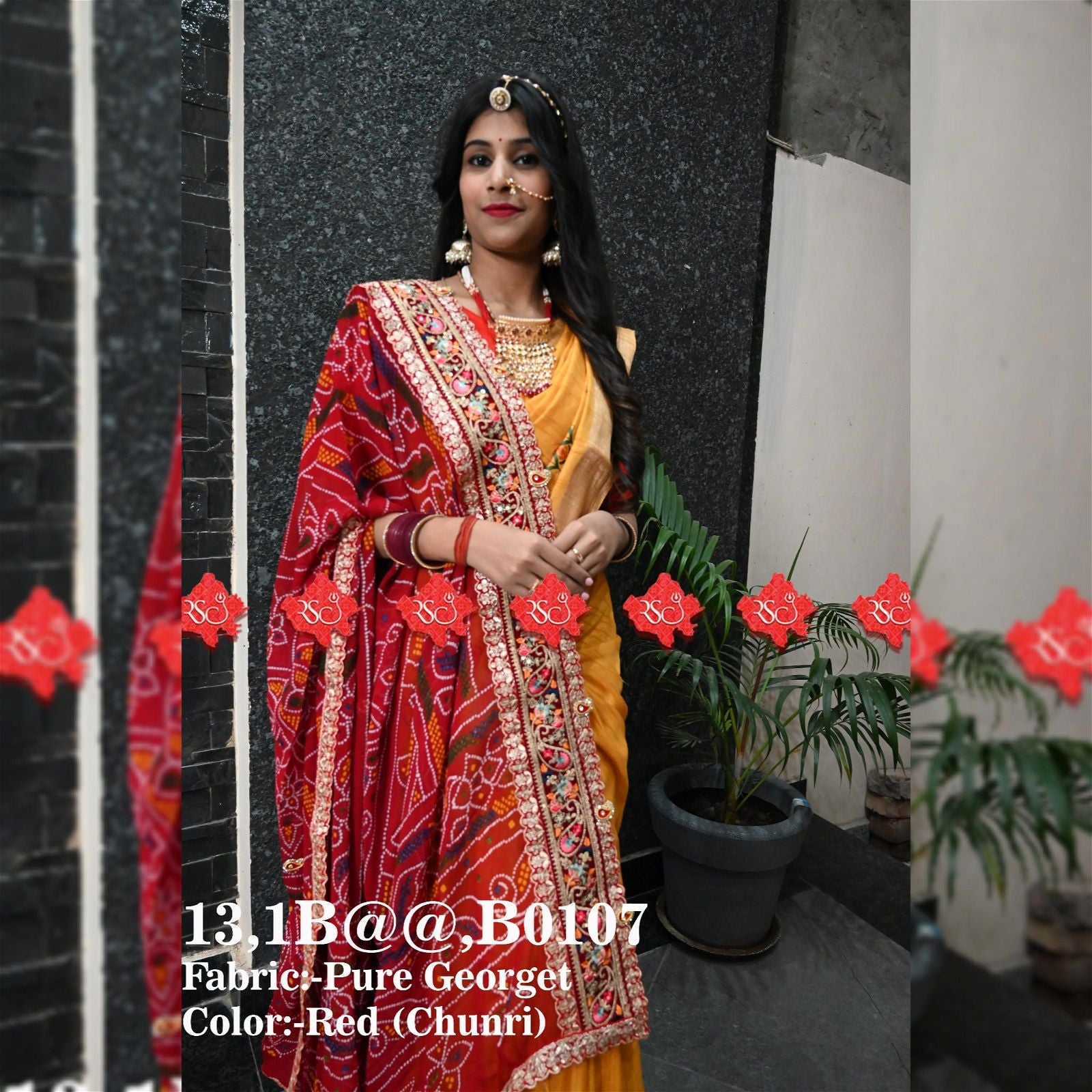 Latest Bandhej Pure Georget marwari odhna in traditional style - ranisatiyacreation