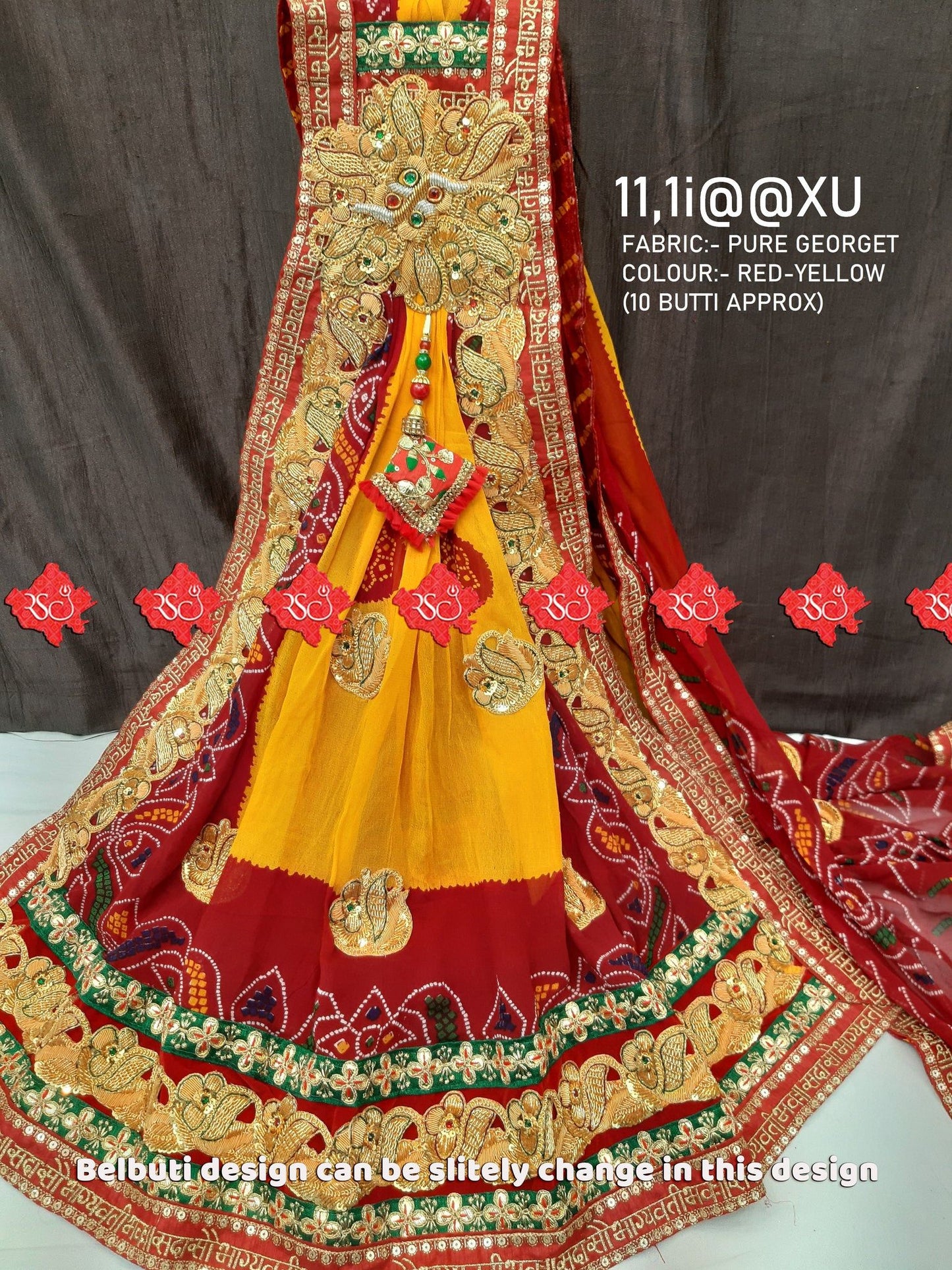 Latest Rajasthani Marwari Bandhej BelButti Broch Stole Pure Georget Odhna - ranisatiyacreation