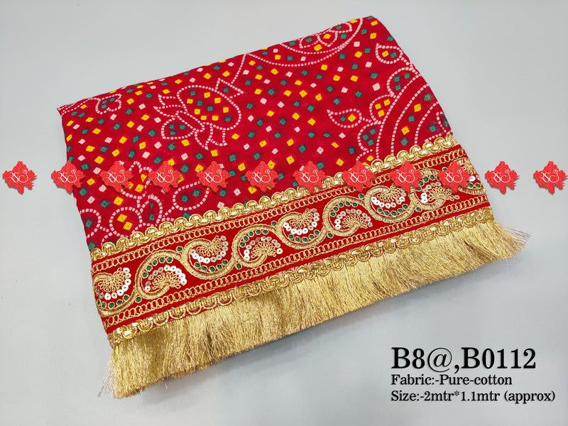 Latest designer pure cotton chunri with frill - ranisatiyacreation