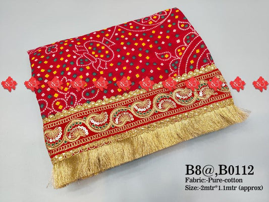 Latest designer pure cotton chunri with frill - ranisatiyacreation