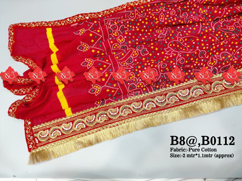 Latest designer pure cotton chunri with frill - ranisatiyacreation