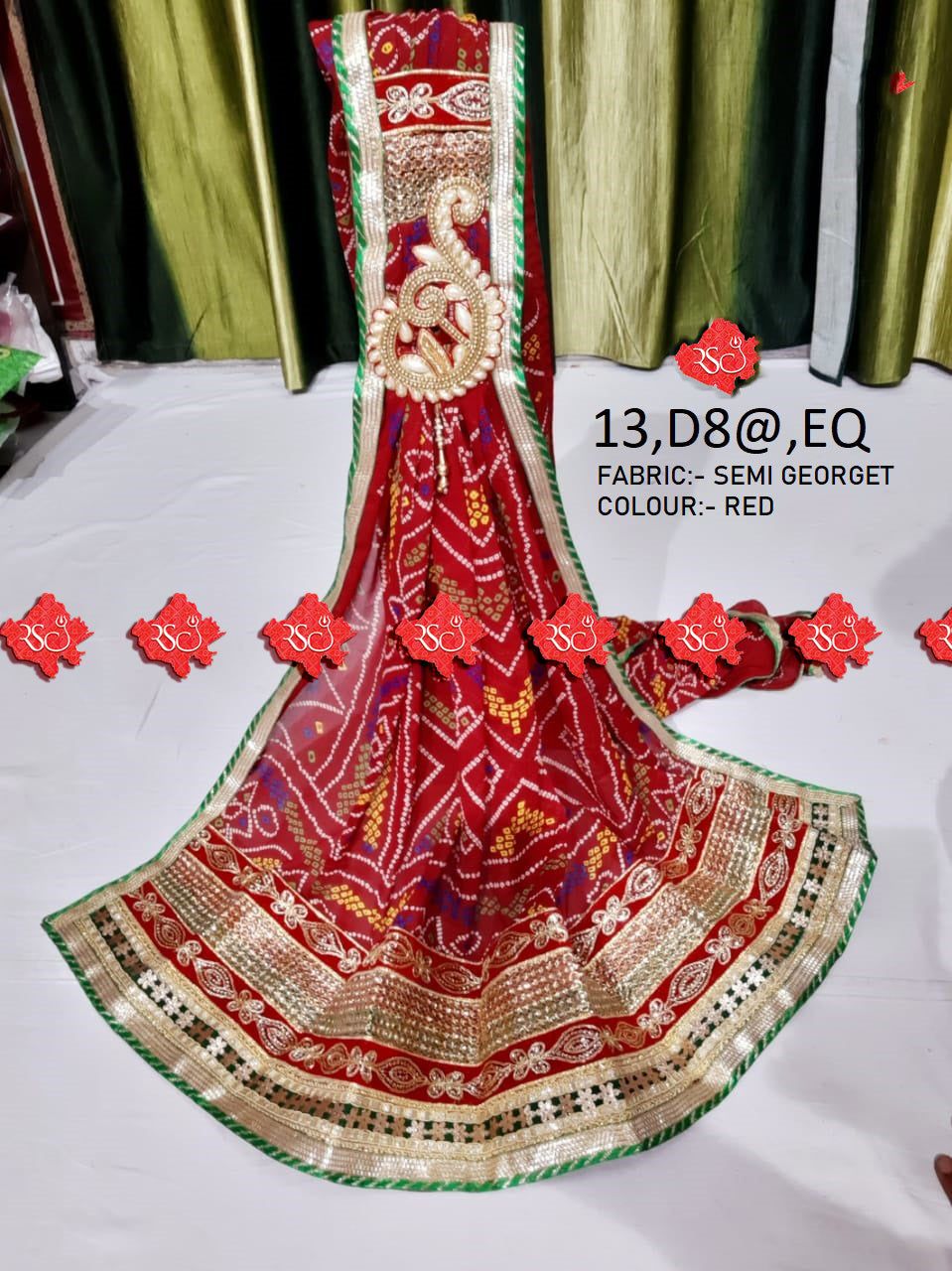 Marwari Designer Semi Goerget Broch odhna - ranisatiyacreation