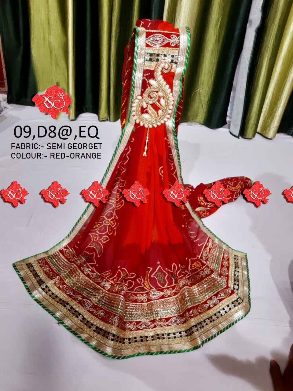 Marwari Designer Semi Goerget Broch odhna - ranisatiyacreation