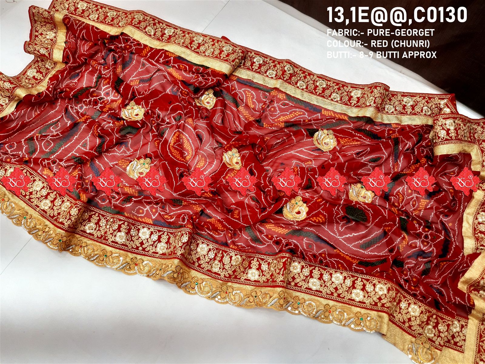 Ranisatiya Marwadi Designer Pure Georget/Pure Ojaria with Bell Butti Open Odhna. - ranisatiyacreation
