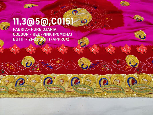 Ranisatiya Rajasthani Marwadi Designer Pure Georget/Pure Ojaria with Bell Butti Open  Odhna. - ranisatiyacreation