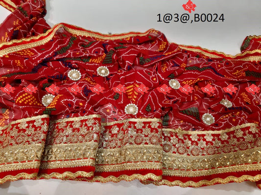 Rajasthani Marwari Bandhani Pure Georget Odhna - ranisatiyacreation