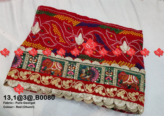 Rajasthani Marwari Bandhani Pure Georget Odhna - ranisatiyacreation