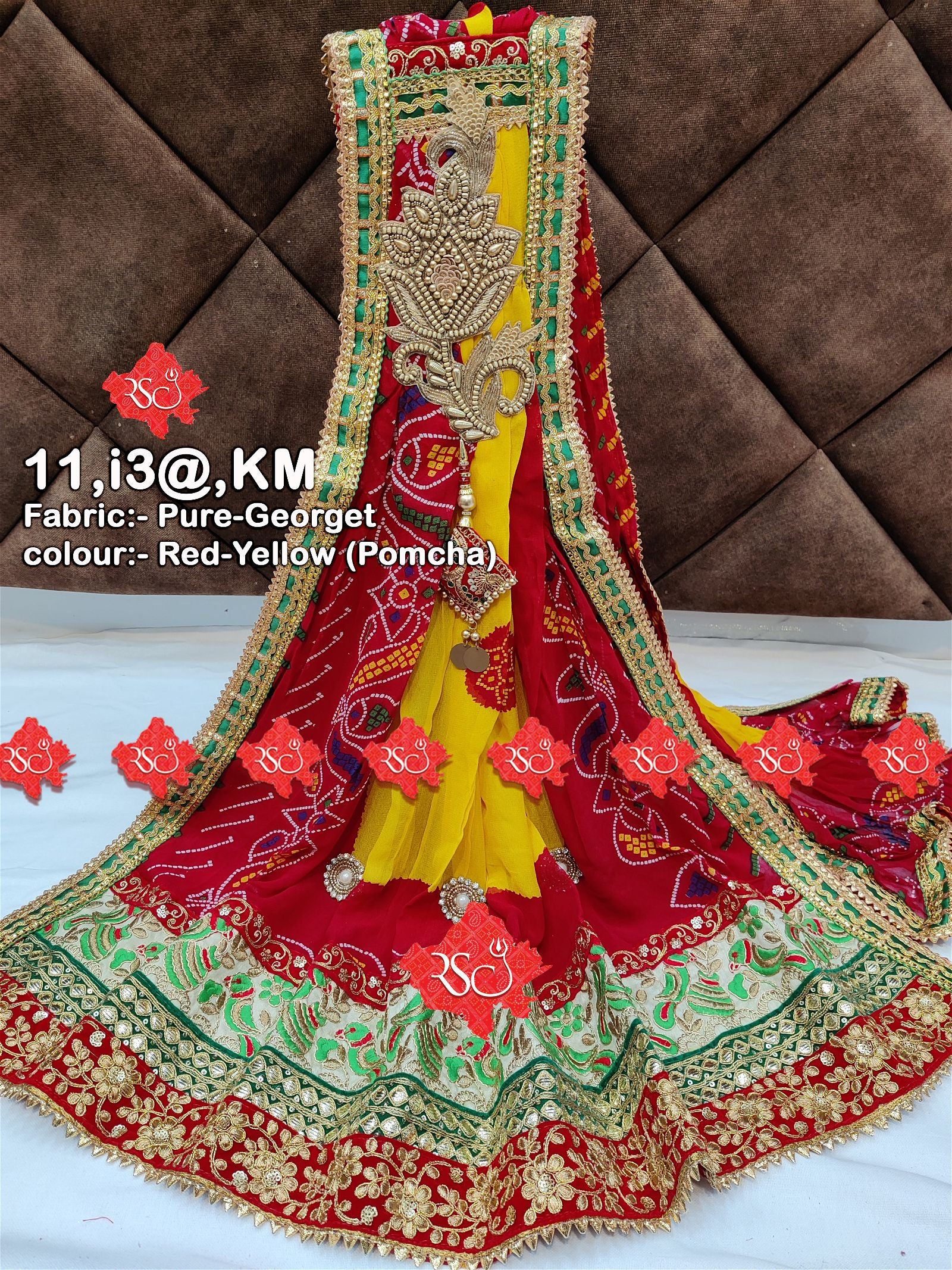 Rajasthani Marwari Broch stole Pure Georget Odhna. - ranisatiyacreation