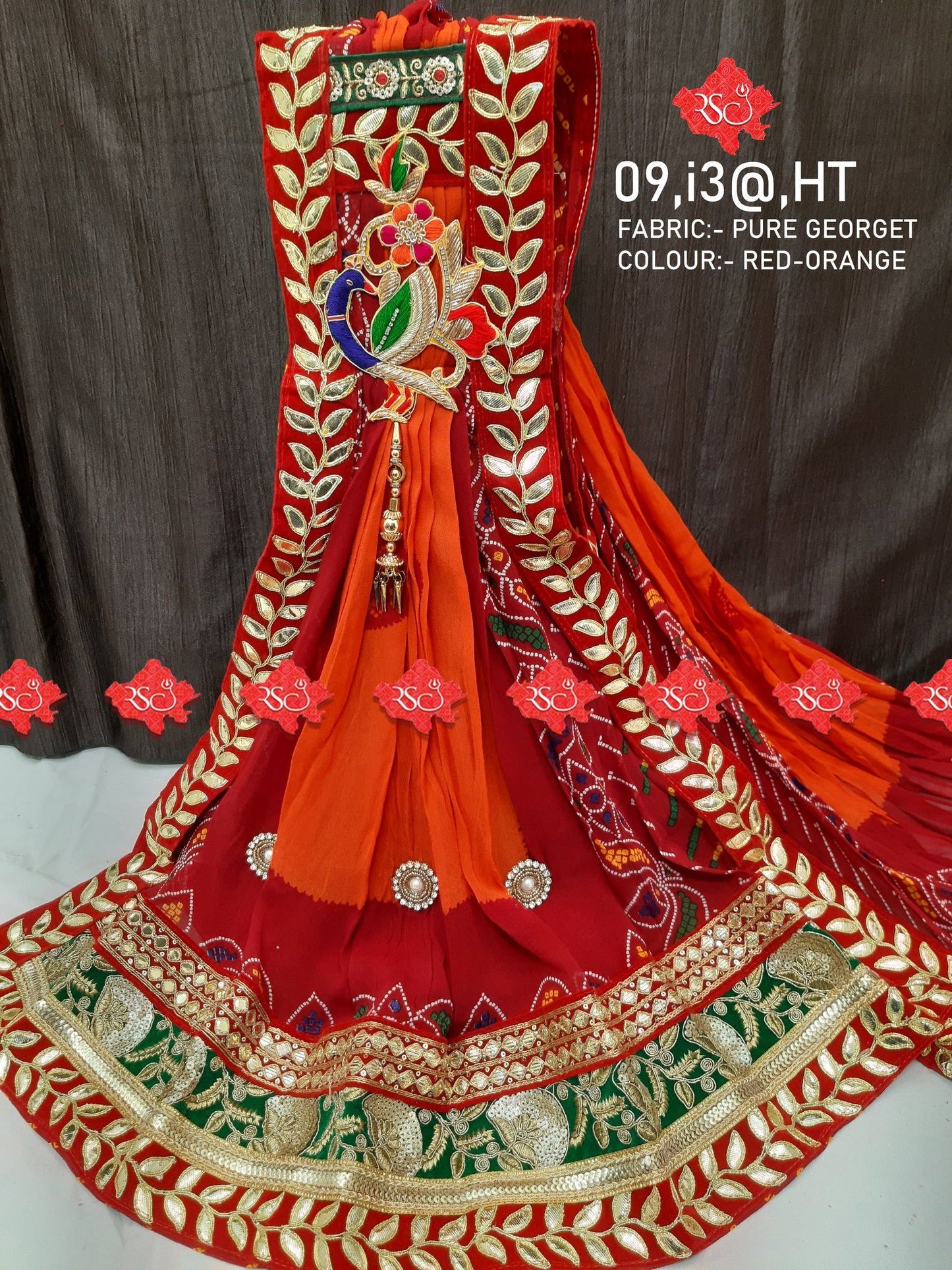 Rajasthani Marwari Broch stole Pure Georget Odhna - ranisatiyacreation