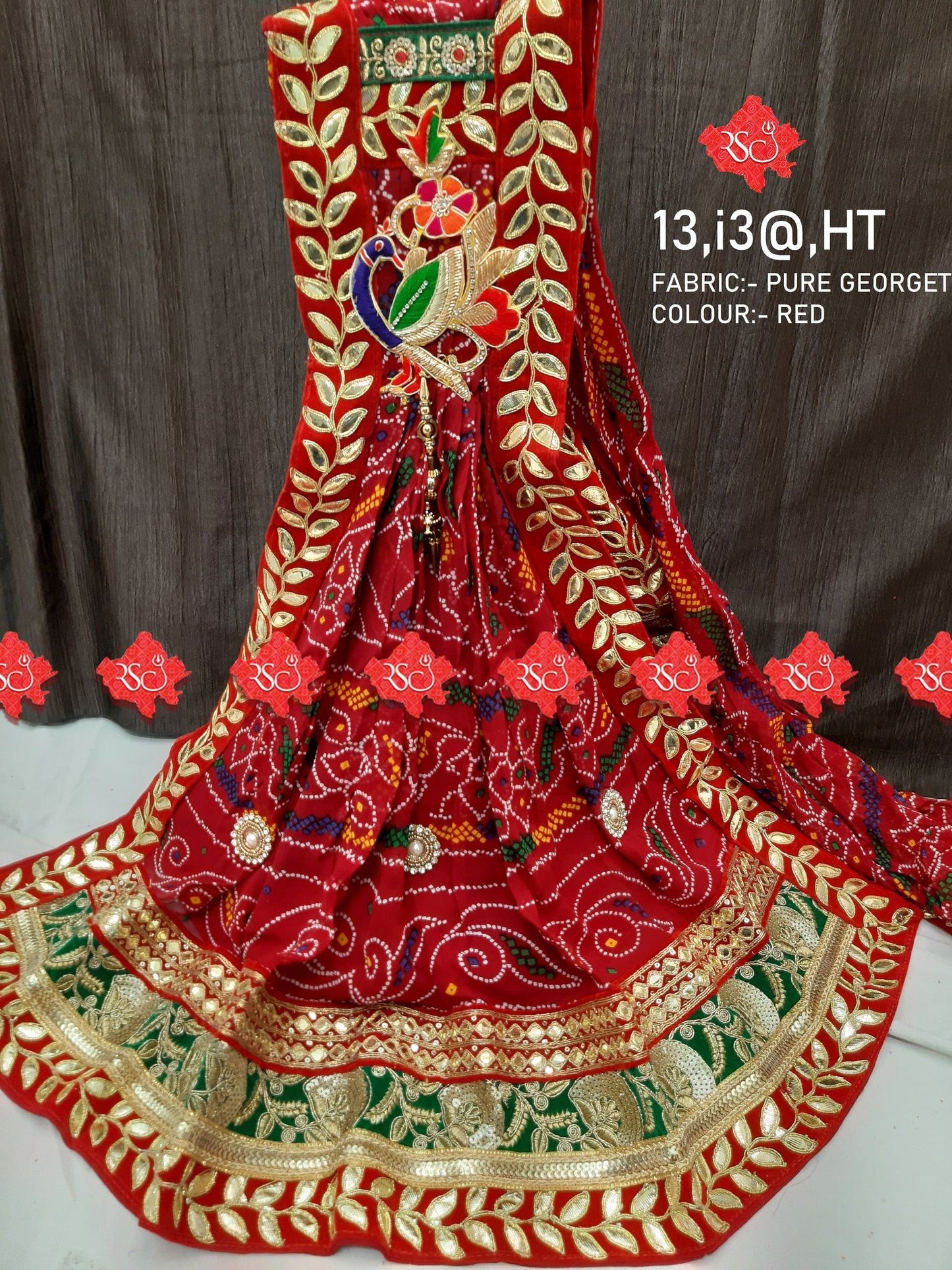 Rajasthani Marwari Broch stole Pure Georget Odhna - ranisatiyacreation
