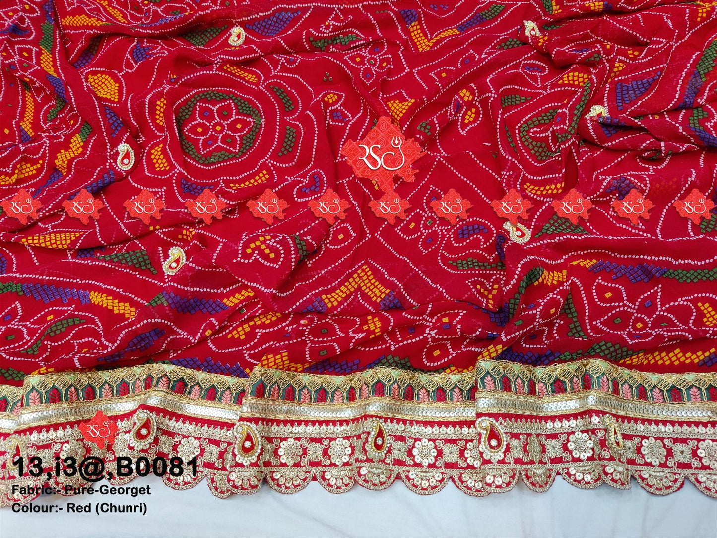 Ranisatiya Rajasthani Designer Marwari Pure Georget Open Odhna. - ranisatiyacreation