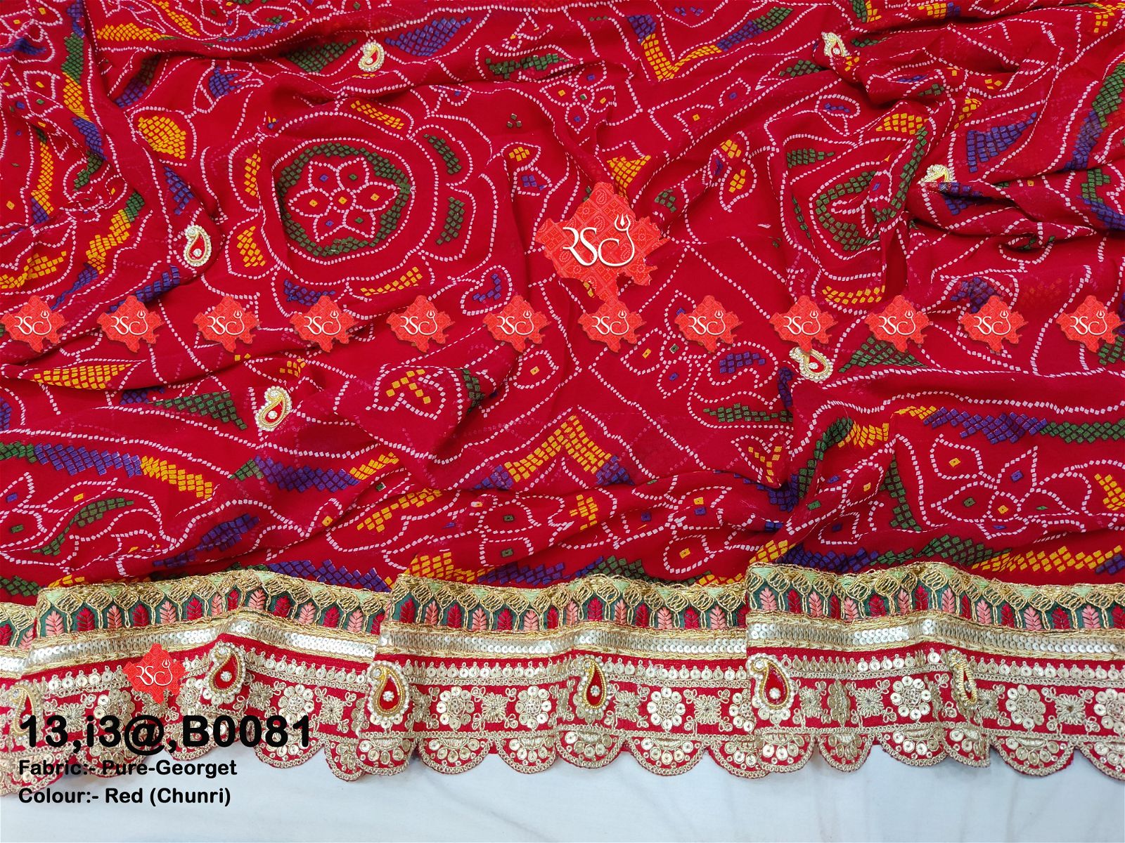 Ranisatiya Rajasthani Designer Marwari Pure Georget Open Odhna. - ranisatiyacreation