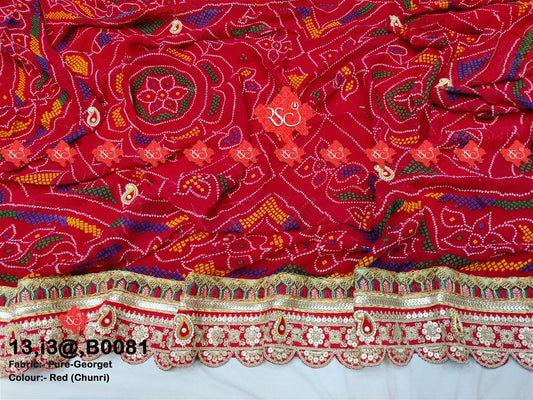 Ranisatiya Rajasthani Designer Marwari Pure Georget Open Odhna. - ranisatiyacreation