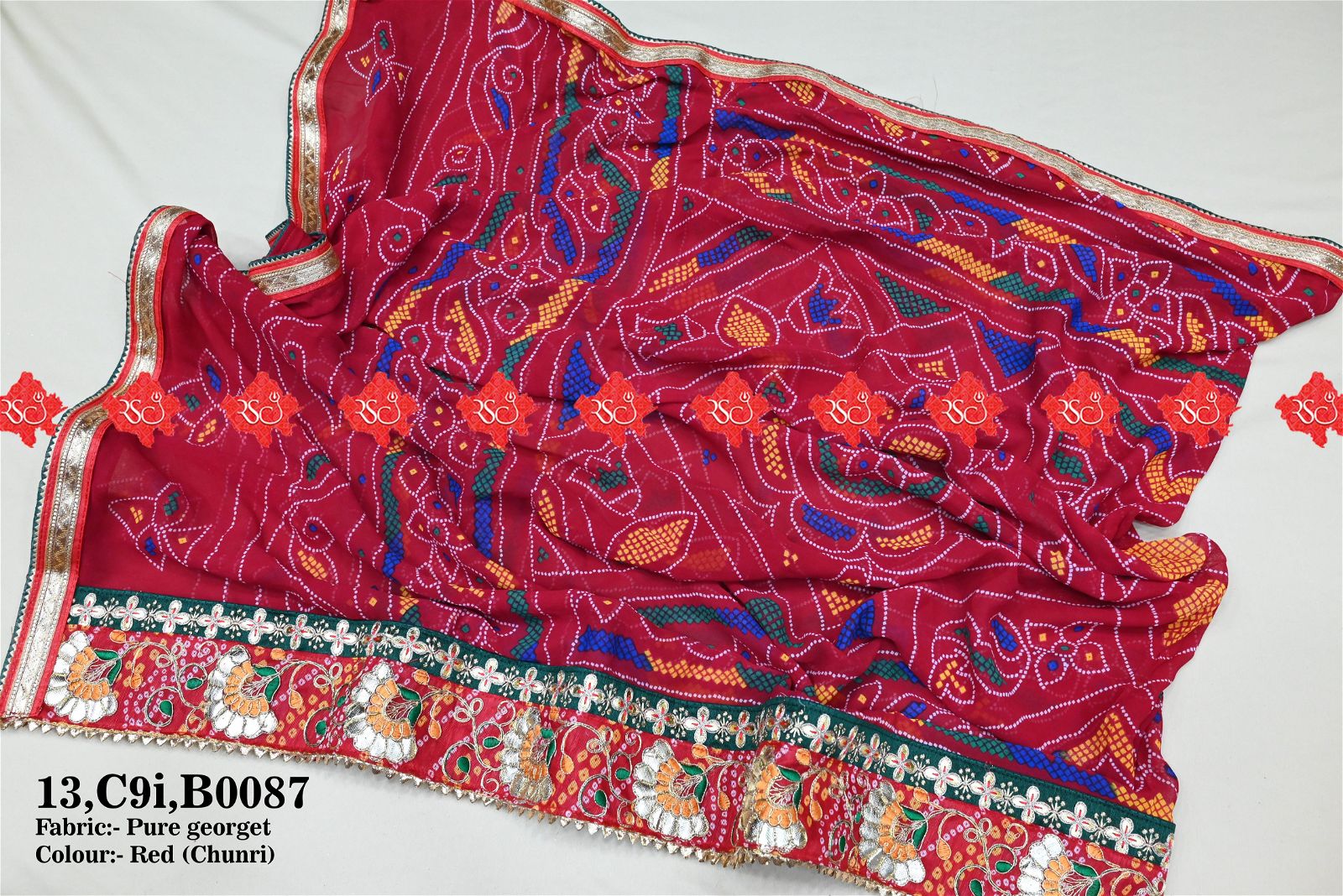 Ranisatiya Rajasthani Designer Pure Georget Open Odhna. - ranisatiyacreation