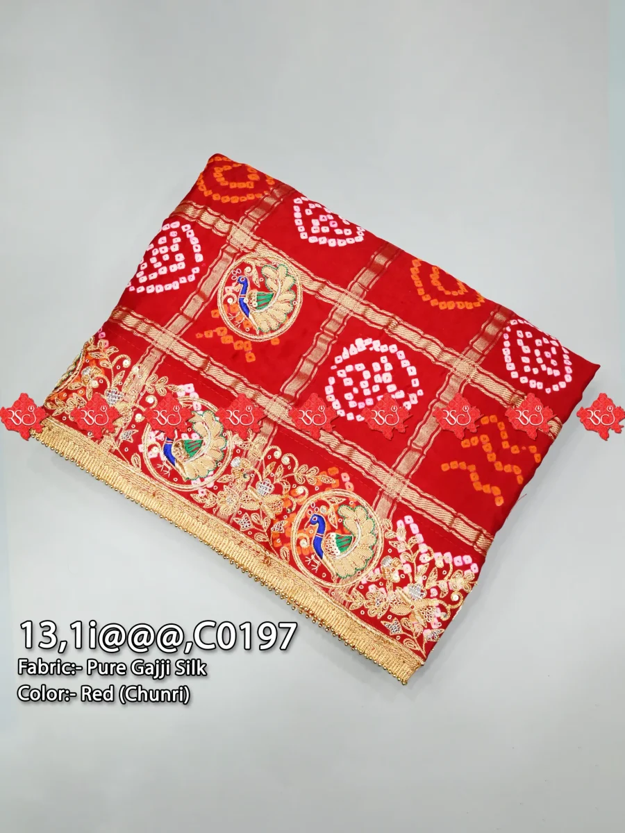 Ranisatiya Latest Heavy Mayur Pattern Pure Gajji Silk Aaratari Odhna : No. 1 Choice Of Marwari