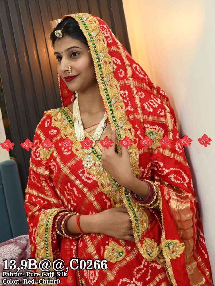 Ranisatiya Creation Pure Gajji Silk Chunri Belbutti Odhna