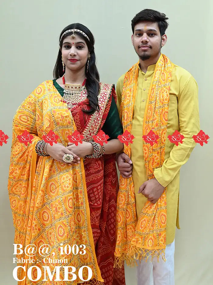 Ranisatiya Marwari Combo Dupatta Set of 2 (Chinon) for Ladies & Gents