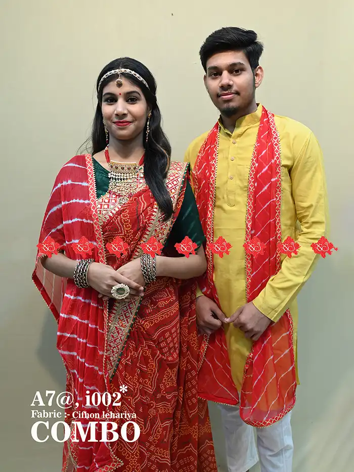 Latest Marwari Combo Dupatta Set of 2 (Cifhon Lehariya) Elegant And Festive Design i002