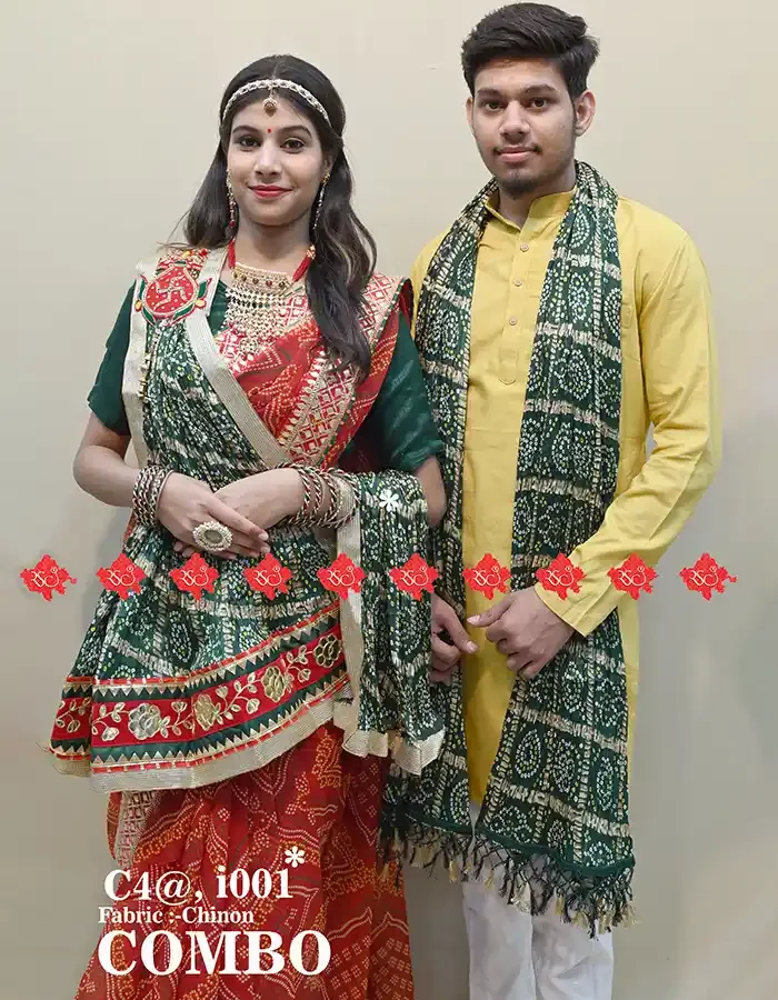 Ranisatiya New Design Marwari Combo Dupatta Set of 2 (Chinon)