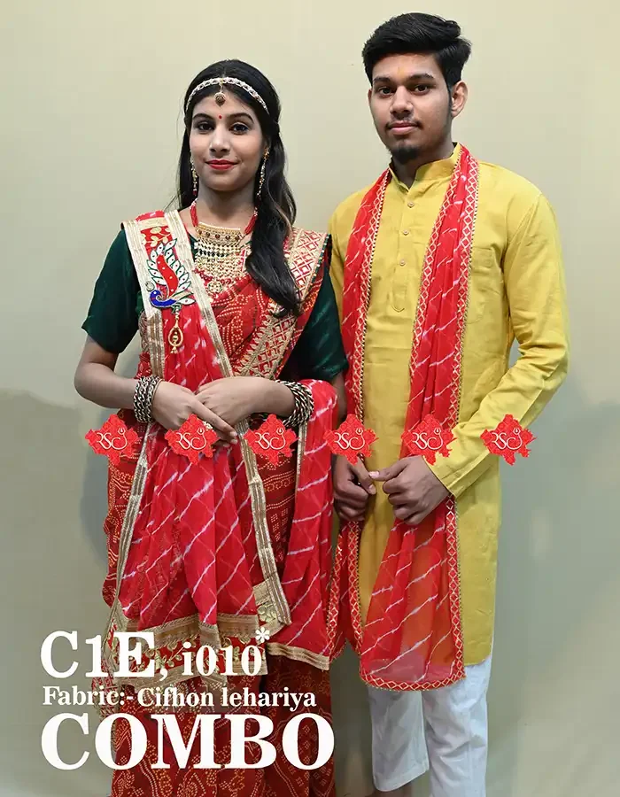 Matching Dupatta Combo Set of 2 Elegant & Festive Cifhon Lehariya