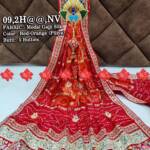 #1 Luxury Marwari Modal Gajji Silk Dupatta – Ranisatiya , NV , RED-ORANGE PILIYA