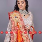 VISCOSE OJARIYA Belbutti Broach Odhna UY, RED-ORANGE PILIYA