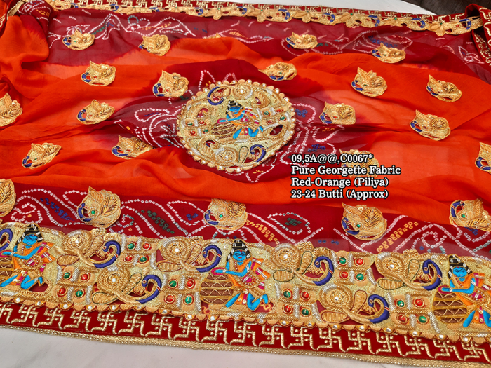 Beautiful Belbutti Odhna In Pure Ojariya Of Laddoo Gopal Pattern Elegance No-1 Choice