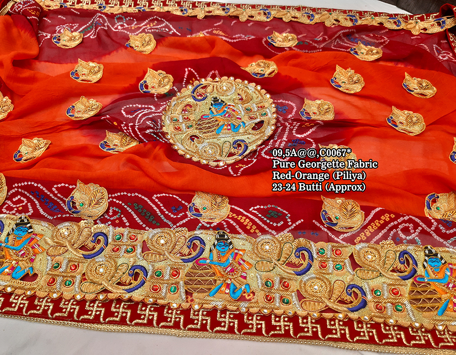 Beautiful Belbutti Odhna In Pure Ojariya Of Laddoo Gopal Pattern Elegance No-1 Choice
