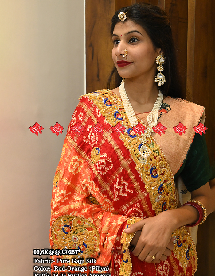 Shop Exquisite Pure Gajji Silk Piliya with Heavy Belbutti – Ranisatiya | No.1 Marwari Odhna Brand