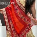Ranisatiya Creation – Designer Marwari Dupatta: 365 Days of Timeless Rennial Luxury , D027 , RED-ORANGE PILIYA