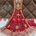 Ranisatiya Top Selling Pure Georgette Odhna Bandhej With Ganesh Ji Patch , PURE GEORGETTE MX, RED-CHUNRI