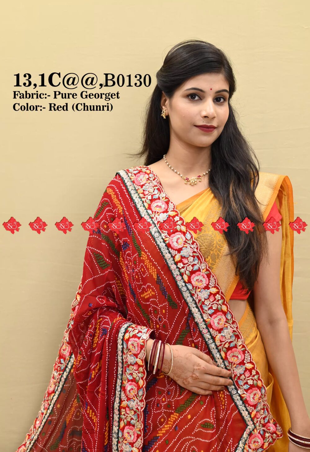 Shop Stunning Red bandhani dupatta for women