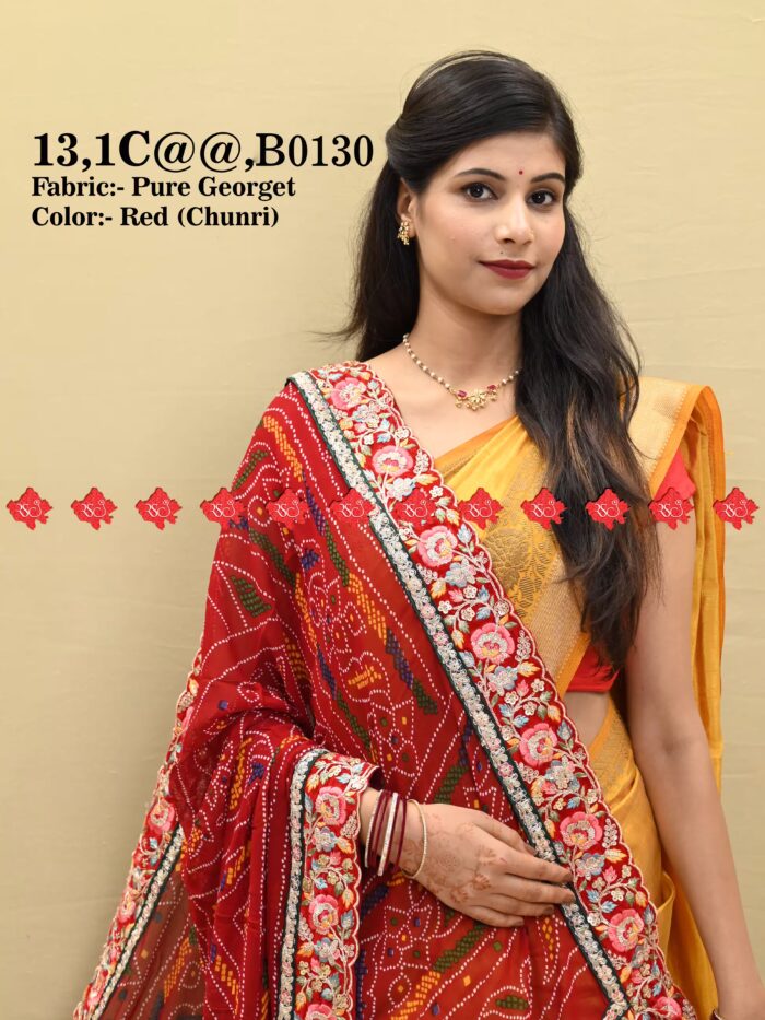 Shop Stunning Red bandhani dupatta for women