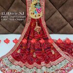 Pure Georgette Marwari Puja broach Odhna (Puja Dupatta) With Heavy Boarder Unique and Elegance & 3 Butti , RED-CHUNRI