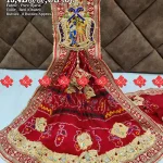 Festive Pure Ojariya Fabric Marwari Odhna Radha Krishna Butta With Heavy Zardoshi Work With 15 butti , 13,US RED-CHUNRI