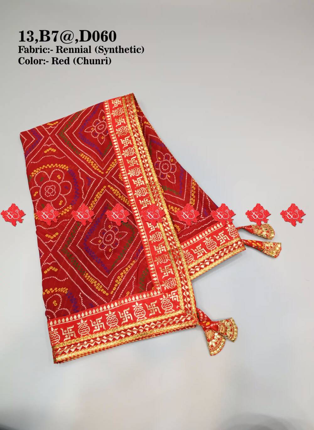 Ranisatiya Creation – Rajasthani Odhna: 365 Days of Premium Rennial Elegance , D063 , RED-CHUNRI