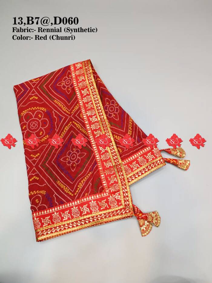 Ranisatiya Creation – Rajasthani Odhna: 365 Days of Premium Rennial Elegance , D063 , RED-CHUNRI