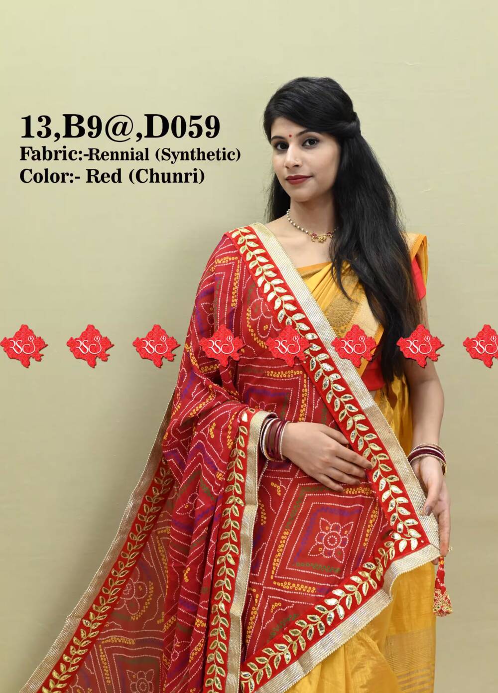 Ranisatiya Creation – Marwari Odhna: 365 Days of Timeless Rennial Luxury , D059 , RED-CHUNRI