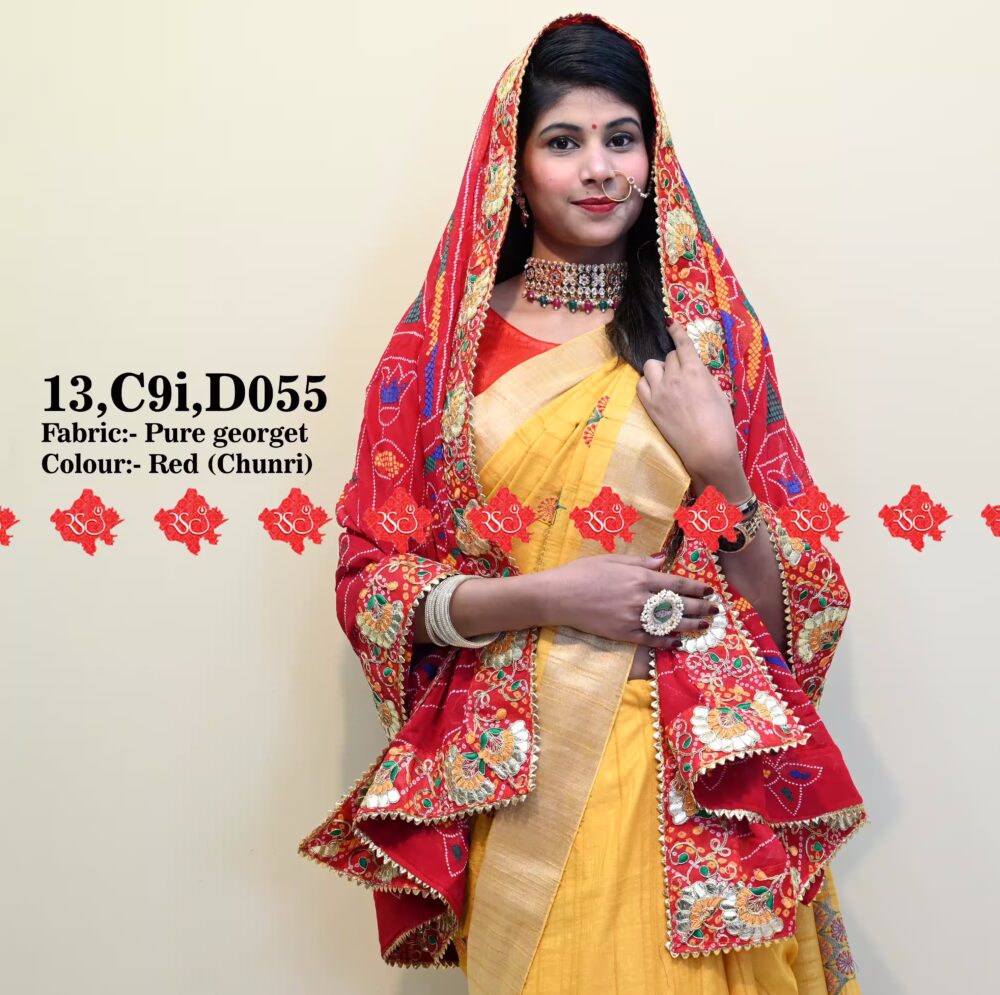 Ranisatiya Vibrant Colourful Dupatta In Pure Georgette/Ghatchola Fabric