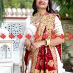 Festive Pure Ojariya Fabric With Heavy Marwari Zardoshi Odhna Work With 9 to 10 butti , 13,UD RED-ORANGE PILIYA