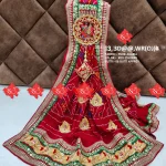 Festive Pure Ojariya Fabric With Radha Krishna Butta Marwadi Odhna Heavy Zardoshi Work With 15 butti