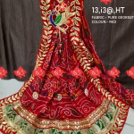 Ranisatiya Creation Marwadi Beautifull Broach Odhna Unique and Elegance with 3 Butti , 13,HT RED-CHUNRI