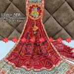Rajasthani Look Pooja Dupatta Unique and Elegance with 3 Butti , MW , RED-CHUNRI