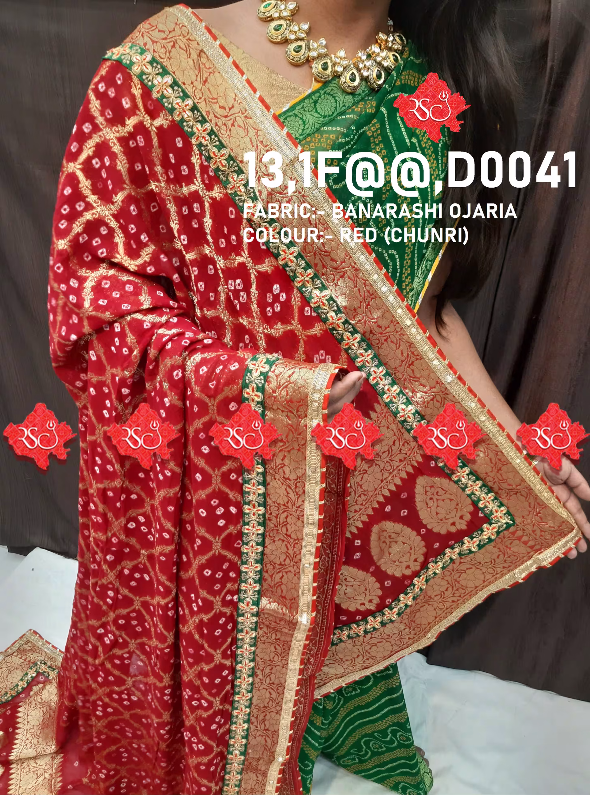 Top 1 Unique Banarasi Ojariya Dupatta for Wedding – Ranisatiya Creation , D0041 , RED-OJARIYA