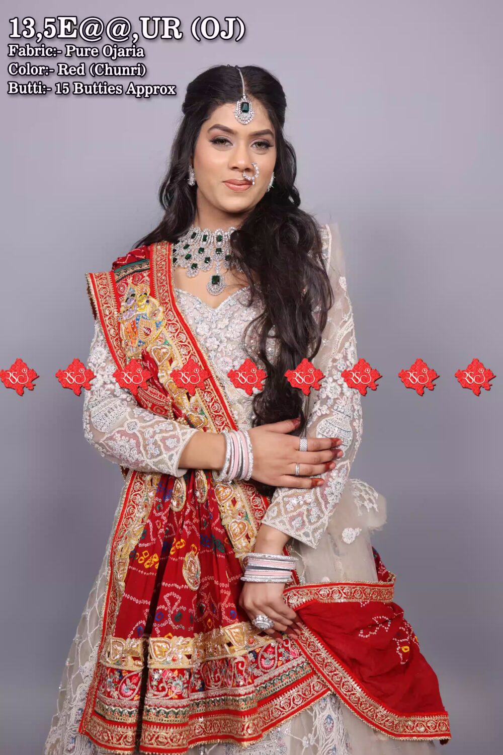 Ranisatiya Trending Heavy Zardoshi Work Odhna With Radha Krishna Butta PURE OJARIA UR, RED-CHUNRI