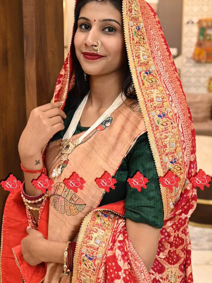Ranisatiya Royal Khaddi Silk Aaratari Odhna Special For Mayra